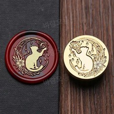 초대장 왁스 스탬프 할로윈 스컬 패턴 1개 탈착식 황동헤드, 92-3cm