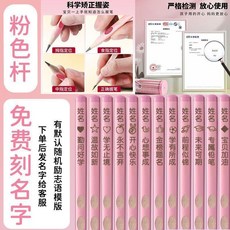 M&G 晨光 刻字洞洞鉛筆 小學生專用 2B/HB 鉛芯可選 彩色杆, 1個, 免費激光刻字 粉色款,HB+2B 隨機刻錯字20支