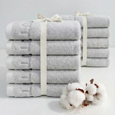 융풍 수건 호텔수건 60수 고급수건 절묘한 편지 자수 타올, 연회색 타월, 10개
