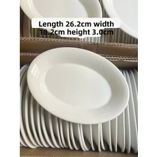 고급 백색 세라믹 언더글레이즈 컬러 딥 오벌 생선 찜 접시 수프 가정용 식사 와이드 엣지 아침, 01 원래 수출 주문(타원형 깊은 접시)