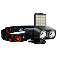 홍전기 헤드랜턴 LED 모션 센서 헤드라이트 캠핑 해루질, 블랙, 1개
