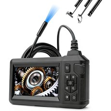 조명이 내시경 카메라 4.3 IPS 화면이 듀얼 렌즈 보어스코프 8개의 LED 080P HD 49.2피트 반강성 코드 보어 스코프 방수 하수구 남성용 가젯 및 도구, 49.2FT Dual lens