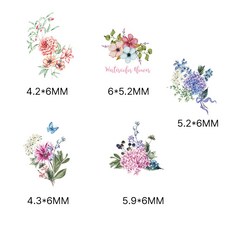 이로나 수채화 플라워 열전사 스티커 전사지 의류 가방 파우치 DIY, 1개, 수채화미니5종세트