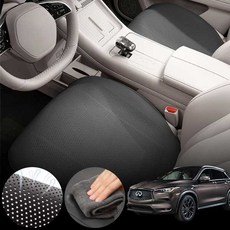 인피니티 QX80 (15~19) 차량용 초슬림 통풍 시트 커버 블랙 2개 세트