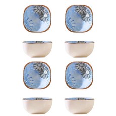 BLOWFISHFUGU 블루 국화반찬그릇 양념그릇 예쁜반찬그릇 양념그릇 9.5CM 200ML, 8개