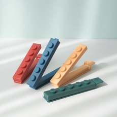 日日好事 GOODAY 積木造型食物封口夾, 四色一組（藍、綠、黃、紅）, 1個, 四色一組（藍、綠、黃、紅）