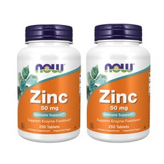Now Foods Zinc Gluconate 나우푸드 아연 징크 글루코네이트 50mg 250정 2팩, 2개
