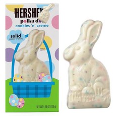 HersheysChocolate Bunny Cookies 'n' Creme 폴카 도트 초콜릿 토끼 벌크 각 120.5g(4.2온스) 부활절 축하에 적합 달걀 찾기에 이상적, HersheysChocolate Bunny Cookie