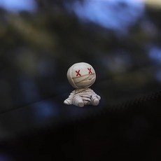 귀여운 애니메이션 미라 자동차 인테리어 장식 액션 피규어 센터 콘솔 대시 보드 제품 액세서리, 01 WHITE