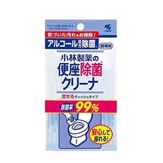 日本小林製藥 馬桶座墊抑菌濕紙巾 補充包, 1個, 隨身包 10入