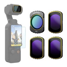 DJI 오스모 포켓 3 액세서리용 MOVMAX CPL & ND16 & ND64 & ND256 필터 키트(4팩) 자기 중립 밀도 편광 필터 다중 코팅/광학 유리/알루미늄 프레임, CPL+ND16+ND64+ND256
