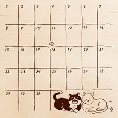 莫莫日貨日本製 BEVERLY 方形大印章 橡皮印章 貓咪月曆 手帳裝飾, 1個