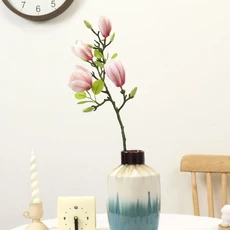 인공 꽃 실크 목련 부케 DIY 사진 소품 웨딩 신부 테이블 파티 꽃병 집 야외 정원 장식, 1)핑크