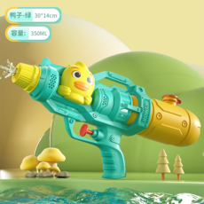 兒童卡通水槍 雙噴頭大容量沙灘戲水玩具, 【單噴頭】鴨子水槍-綠色
