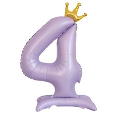 스마일파티 초대형 100cm 스탠딩 왕관 숫자 풍선 자립형, 1개, 퍼플4