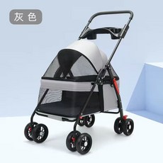 寵物推車，小型犬貓外出輕便可摺疊，附餐盤, M208-灰色+餐盤-（可摺疊）, 灰色, M208+餐盤