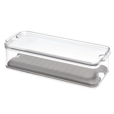 iDESIGN 크리스프 프로듀스 빈 정리수납함, Clear + Gray, 1개