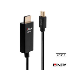 LINDY 主動式 MINI DP轉HDMI 2.0 HDR 轉接線 迷你DisplayPort轉HDMI 4K高畫質, 1個, 3公尺40923, 40923