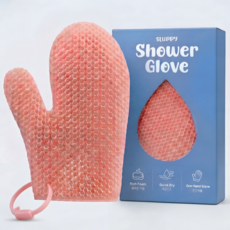 슬러피 실리콘 반영구 샤워장갑 목욕 때밀이 샤워글러브, 1개, 1개입, 핑크