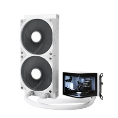 TRYX 雙風扇水冷散熱器，高效散熱，簡約設計，易於安裝, 白, 1個, PANORAMA 240 無光 旗艦款