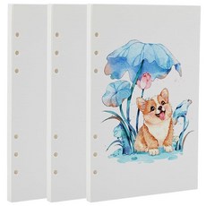 PLIGREAT 60장 A5 빈 리필 종이 노트 14.9 x 21.6cm(5.55 8.22인치) 루스 리프 페이퍼 6링 바인더용 구멍 펀치 수채화 페이지 노트북 플래너 다이어리, PLIGREAT 60장 A5 빈 리필 종이 노트 14.