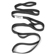 AGREJO 스트레칭 스트랩 요가 물리 치료 스트레칭을 위한 10개의 루프 필라테스 유연성 운동을 비탄성 스트레치 여성 및 남성용 밴드 (2팩 블랙/블랙) 214488, 블랙 1팩