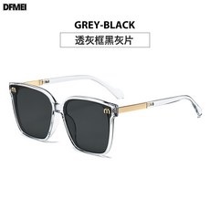 QRU 墨鏡女款新款氣質高級感圓臉顯瘦防曬開車遮陽大方框太陽眼鏡