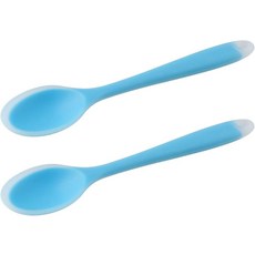 쿠폰허브 2개 실리콘 디너 스푼 다목적 주변 투명 디자인 부드러운 질감을 위한 인체공학적 믹싱 수프 쌀죽 서빙 주방 레스토랑블루, Yellow