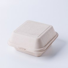 펄프 도시락용기 미니 케이크 정사각 화이트 배달 피크닉 포장 햄버거, 사탕수수펄프_네추럴100P
