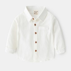 Yuburi兒童單色長袖基本款基本翻領襯衫