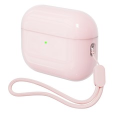 플레이360 에어팟프로 3 생팟느낌 세라미 케이스 스트랩세트 / 외부PC+내부실리콘 2중구조, 베이비핑크