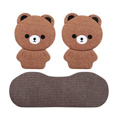 자동차시트 교체 카시트소품 의자 카시트교체 싼타페 새차선물 전기시트 뒷자석시트커버 대형 겨울용 통풍 메쉬, 1개, 뒷좌석 3종 곰 커피