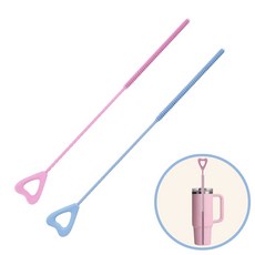 도도이츠 실리콘 빨대 세척솔, 핑크+블루, 2개