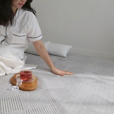 한스갤러리 냉감 여름 이불 바닥 매트 패드 요 세트 요매트 솜포함, 쿨핏_블루