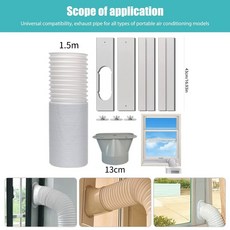 배기 에어컨 액세서리 키트 키트 가정용 사무실 휴대용 모바일 배플 경량 부품용 호스, CHINA, 9pcs 13cm, 3) 9pcs 13cm