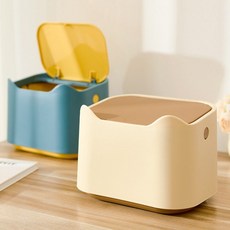 뚜껑이 있는 다기능 대용량 프레스형 데스크탑 쓰레기통 소형 잡다한 보관함, 01 pink