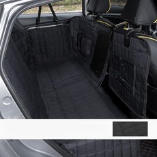 반려견 자동차 대형견 소형견 뒷좌석 트렁크용 방수 경량, 1개, 반분리형 블랙 전체커버+포켓