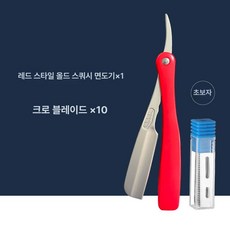 페더아티스트클럽 DX 레이저 ACD-R 프로페셔널 면도기, Red-1 공구 홀더 매크로 10 블레이드, 1개, 1L