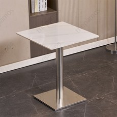 업소용 사각 테이블 식당 레스토랑 패스트푸드 인테리어 원목 철제 대형 직사각형, 1인용, B_스테인리스 복합 상판 흰색 사각