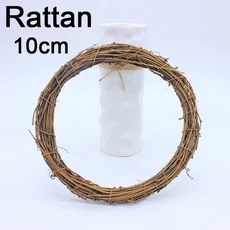 흰색 등나무 반지 화환 인공 웨딩 홈 장식 DIY 수제 액세서리 크리스마스 10 cm, 09 C-10CM