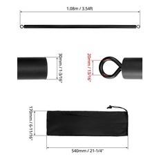 QWORK 저항 밴드 바만 포함 108CM 조절 가능한 트레이닝 스틱 - 가정 체육관 및 여행 운동을 위한 대부분의 루프 밴드에 적합, QWORK 저항 밴드 바만 포함, 108CM 조절 가능