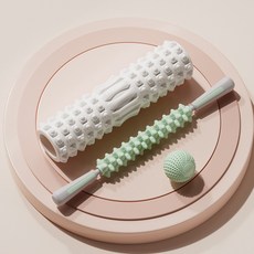 은성 홈트 폼롤러 마사지스틱 마사지볼, 화이트, 1세트