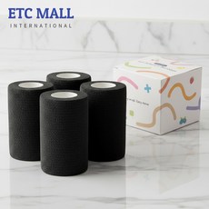 이티씨몰 자가점착 밴드 10cm 압박붕대 3+1 블랙