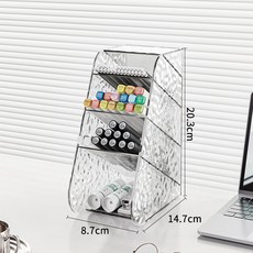 DIU 新款桌面透明筆筒斜插式多功能文具收納筒辦公學生用品收納盒, 1個, 如圖