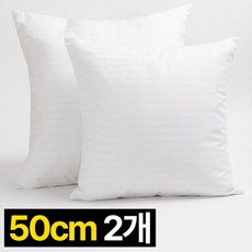 디심플 1+1 지퍼형 소파 쿠션 쿠션솜 50*50, 2개, 화이트
