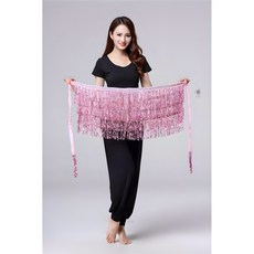 커버업 반짝이 스팽글 랩스커트 밸리댄스 라인댄스 치마 [키딜스나인], 스팽글 핑크