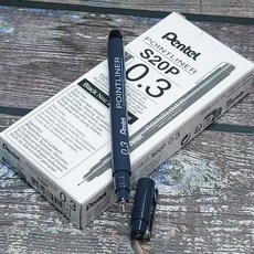 스케치/드로잉펜-펜텔 포인트라이너 0.3mm 12자루 일러스트펜 재료 데코 피그마망가세트 만화펜 용품 dew+2645bN