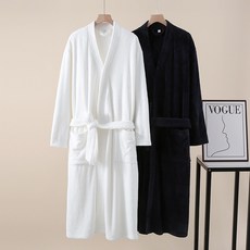 納米絨情侶睡袍 酒店風男士法蘭絨浴袍 女珊瑚絨加厚中長款睡衣