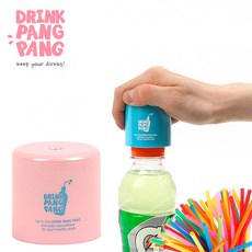드링크팡팡 음료수 생수 뚜껑 펀치 스트로우 컵투껑 타공 펀칭기, 핑크, 1세트