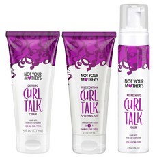 Not Your Mother's Curl Talk Frizz Control 스컬프팅 젤 디파이닝 크림 및 리프레싱 컬 폼 3팩 - 6ml 236.6ml 8액량 온스 라이스 컴, Not Your Mother's Curl Talk Fr, 177ml, 236ml
